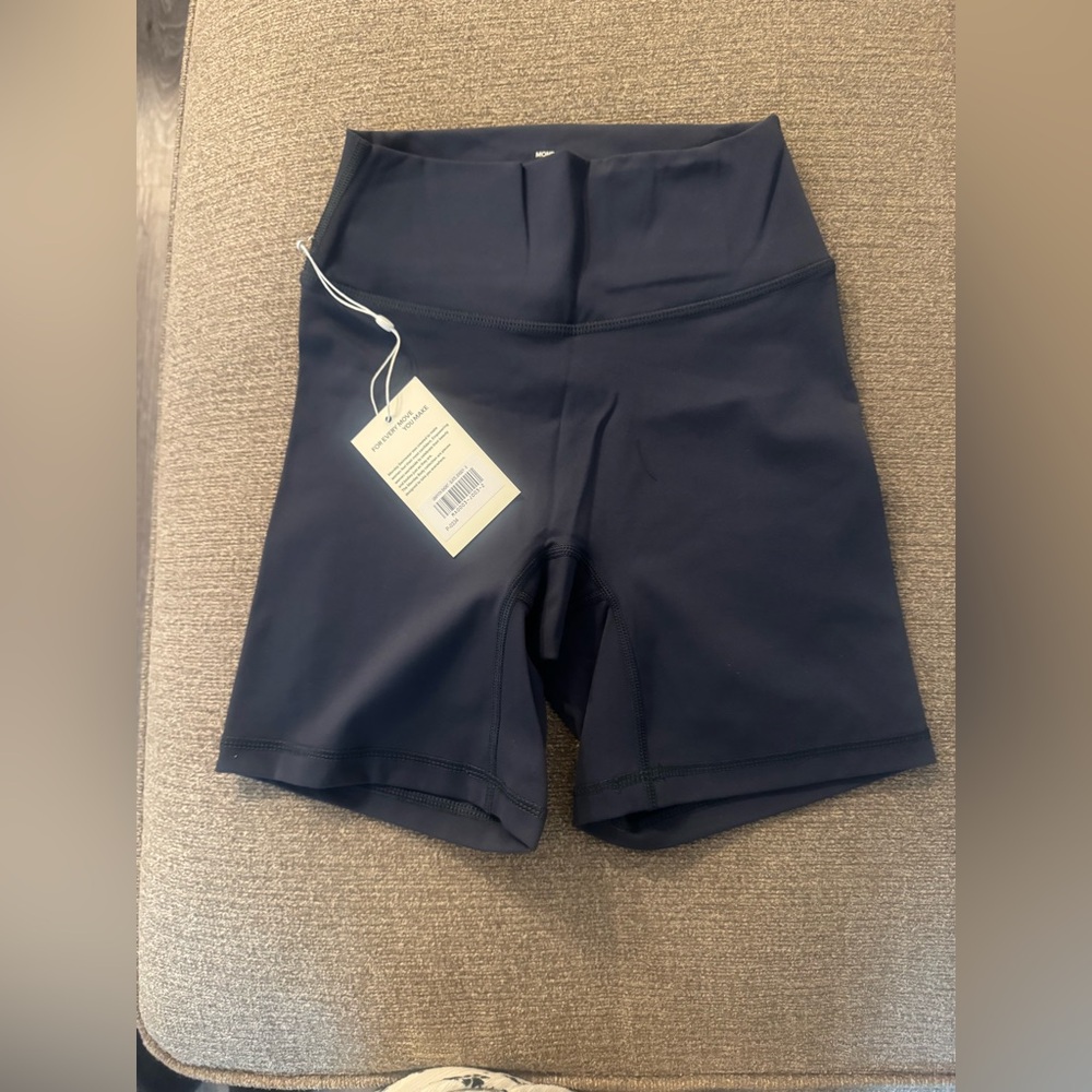 High-Rise Black Bike Shorts with Supportive Waistband. The color is Slate